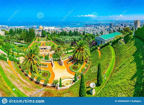 Aerial View Of Bahai Gardens In Haifa Israel Stock Photo Image Of