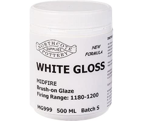 Midfire Brush On Glaze 500ml White Gloss Zartart Catalogue
