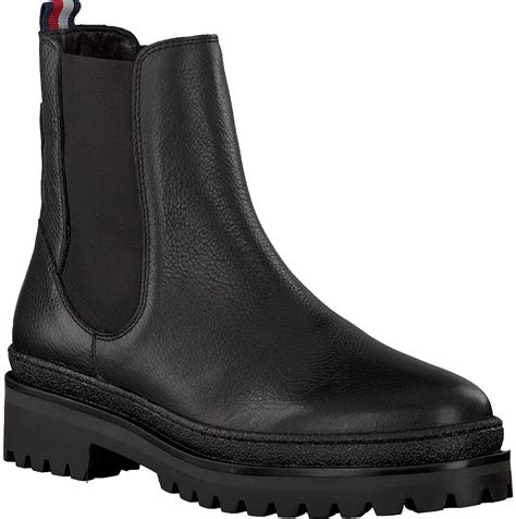 Zwarte Tommy Hilfiger Chelsea Boots Rugged Classic Chelsea Omoda