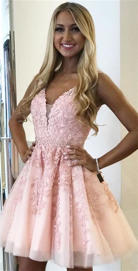 Vintage Pink Lace Homecoming Dresses For Teens Princess Short Prom
