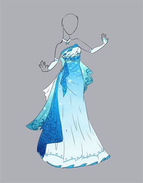 True Blue Dress Sketches Anime Dress Art Clothes