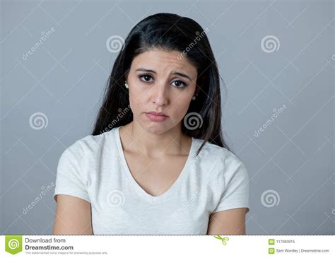 Human Expressions Emotions Young Attractive Woman With A Depressed