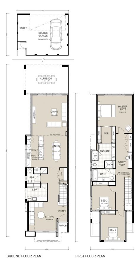 Best selling featured size, small to large size, large to small alphabetically: Floor Plan Friday: Narrow block double storey