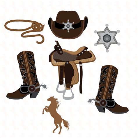 Western Cowboy Clipart Graphics High Resolution Graphic Etsy