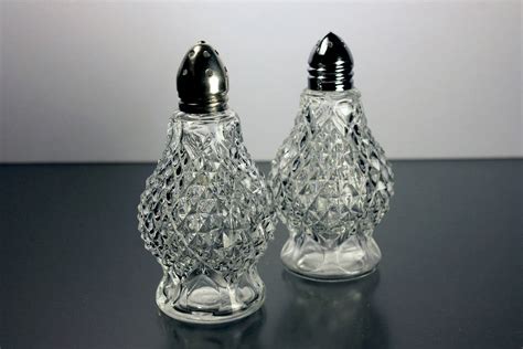 You can't beat the quality for the price! Salt and Pepper Shakers, Silver Tops, Clear Glass, Footed ...