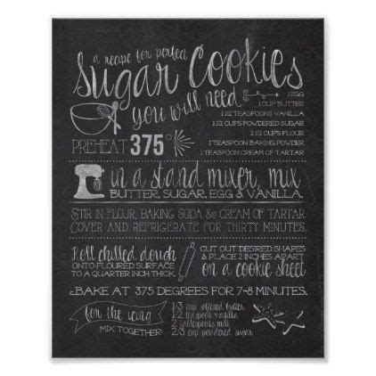 A Recipe For Sugar Cookies Poster Decor Gifts Diy Home Living Cyo