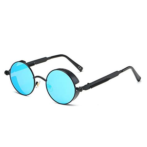 Amztm Retro Vintage Steampunk Sonnenbrille Klassischer Kreis Hippie Brille Für Herren Damen