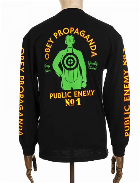 Obey Clothing Ls Public Enemy No1 Tee Black Clothing From Fat Buddha Store Uk
