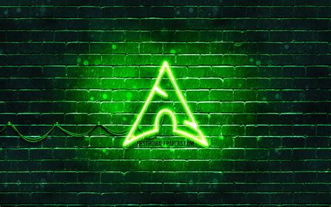 4k Free Download Manjaro Green Logo Green Brickwall Manjaro Logo