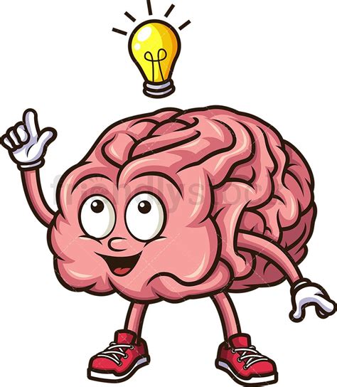 Brain Having A Good Idea Cartoon Clipart Vector Friendlystock