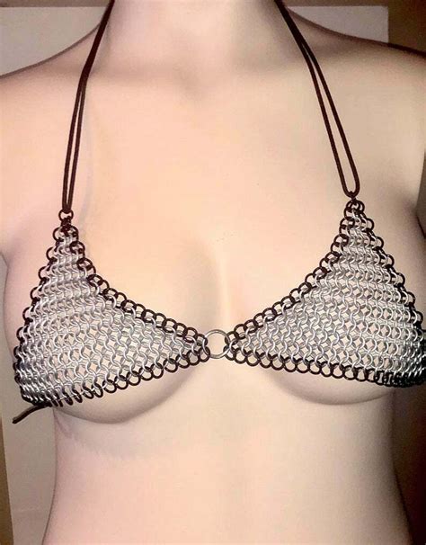chainmail bra chainmail bikini top metal bra sexy chainmail etsy