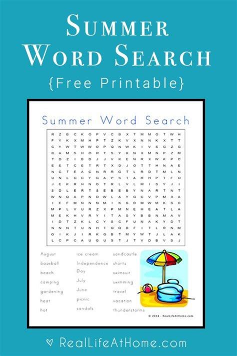 Free Summer Word Search Summer Themed Word Search Printable Summer