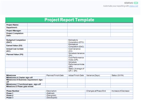 Simple Project Report Template 1 Professional Templates Report