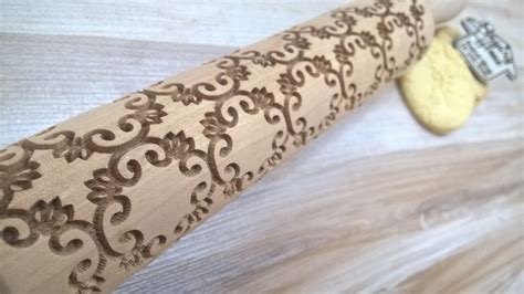 Tracery Wooden Rolling Pin Laser Engraved Pattern Embossing Ebay