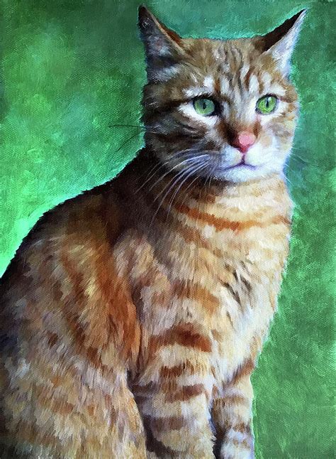Tabby Cat Painting By Portraits By Nc Pixels