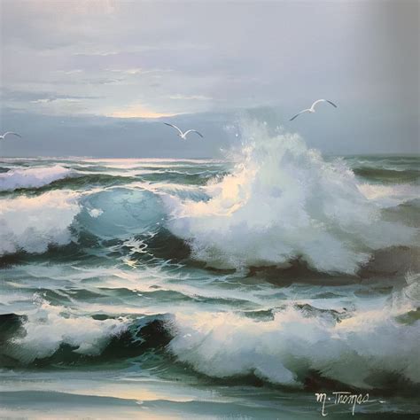 Bid Now Matt Thomas Night Storm Seascape Oil Painting February 6