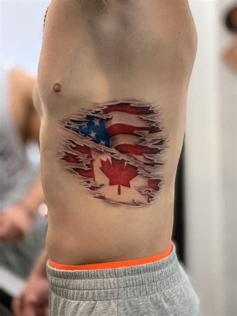 Canadianamerican Tattoo I Did For A Client This Week At Kings Ink