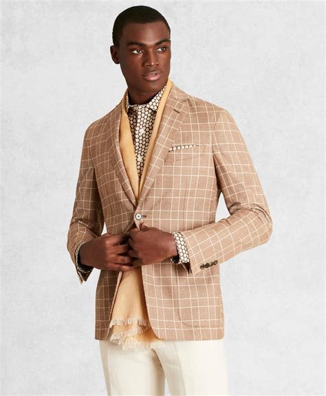 Brooks Brothers Golden Fleece Wool Blend Check Twill Sport Coat In