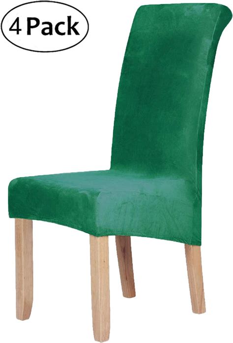 Stretch Chair Covers For Dining Roomdark Green Set Of 4 Velvet Large
