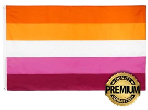 5 Stripe Sunset Lesbian Pride Flag 5ft X 3ft Double Brass Etsy New Zealand