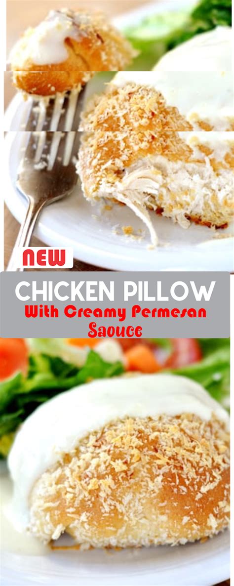 Image printed on one side. CHICKEN PILLOWS WITH CREAMY PARMESAN SAUCE | Show You Recipes