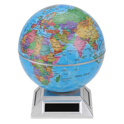 Solar Automatic Rotating Globe Decorative Desktop Earth Geography World