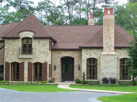 Natural Stone Exterior Traditional House Exterior Houston By