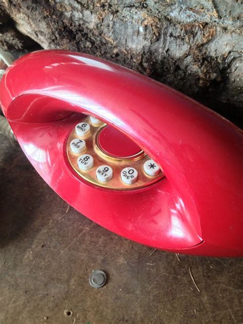 Reserved For Allen Vintage Red Push Button Telephone Etsy Telephone