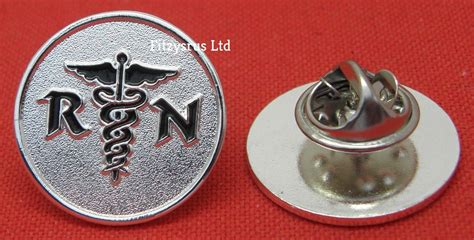 Registered Nurse Rn Lapel Hat Cap Tie Pin Badge Caduceus Medical Symbol