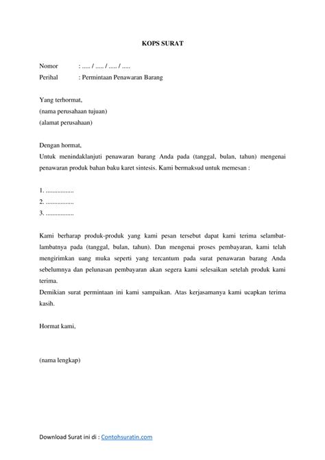 Contoh Surat Permintaan Barang Elektronik - Contoh Surat