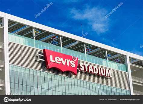 Levis Stadium Sign Blue Sky Levis Stadium Home San Francisco Stock
