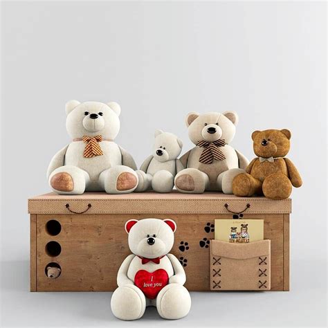 Decorative Set Teddy Bear 3d Models For Download Playset