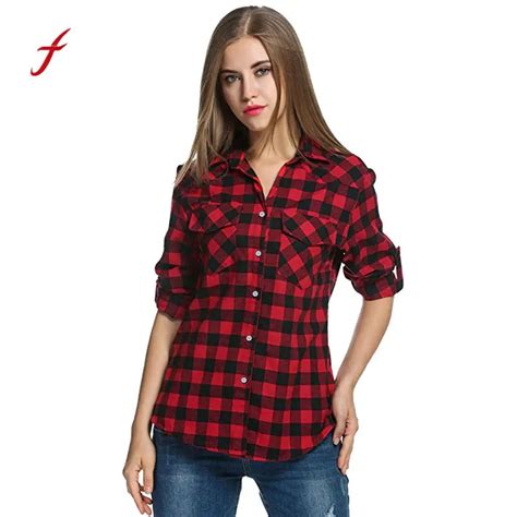 Buy Feitong 2018 Autumn Women Elegant Shirt Tartan