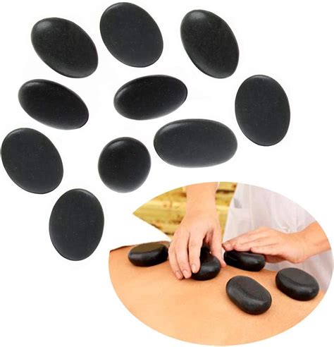 10 Pcs Hot Massage Stones Heated Warmer Natural Basalt Stones For Spa Foot Massage Relaxation