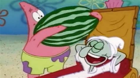 When You Feed Squidward A Watermelon Youtube