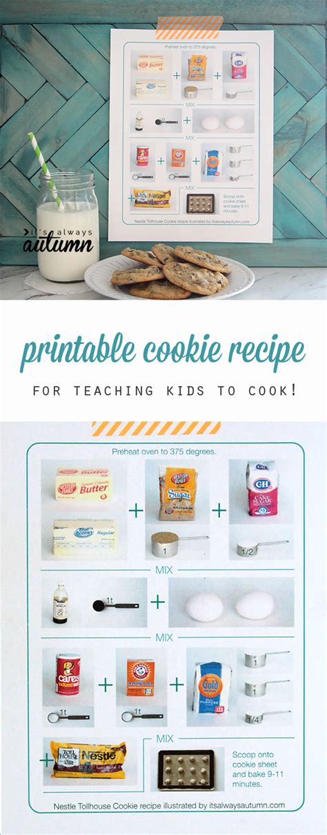 This recipe uses basic ingredients you probably already have. tollhouse cookie recipe printable for kids {illustrated w ...