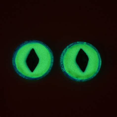 25mm Glow In The Dark Dragon Eyes In Blue And Yellow Handmade Glass Eyes