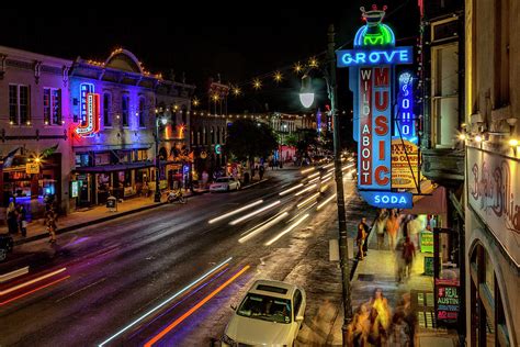 6th Street At Night Austin Texas Digital Art By Milton Photography