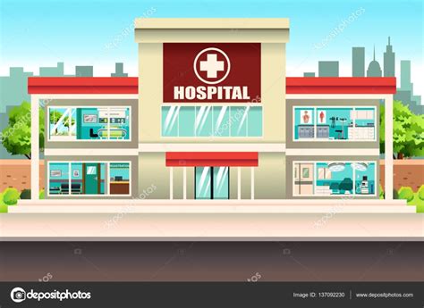 Hospital Building Architecture — Stock Vector © Artisticco 137092230