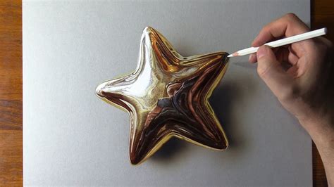 Original drawing was done with a ballpoint pen (i can't remember the last. Hyper realistic drawing of gold star