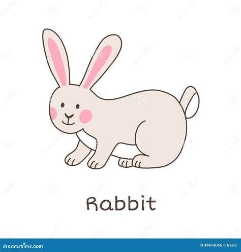 Funny Cartoon Rabbit Children Illustration Stock Vector Illustration