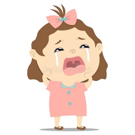 Sad Little Cute Baby Girl Crying Stock Vector Image 64850962