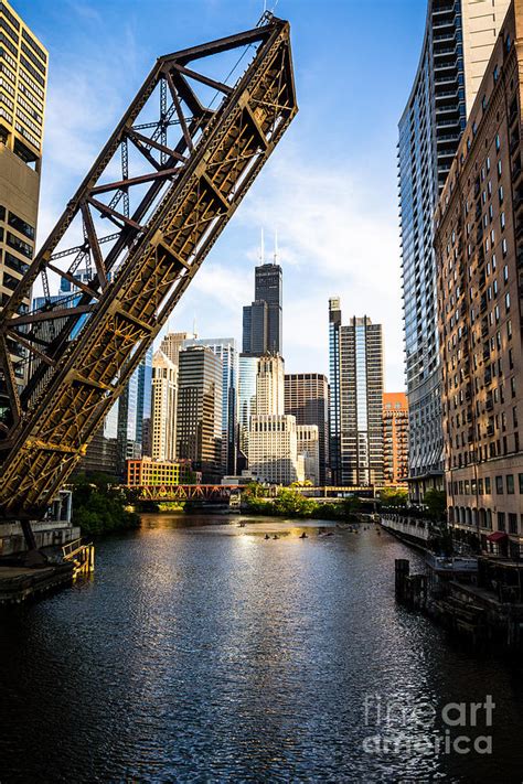 Chicago Downtown And Kinzie Street Railroad Bridge Photograph By Paul