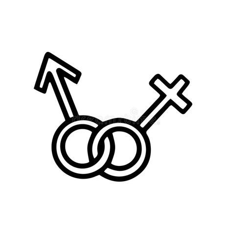 Female And Male Sex Iconsymbol Of Men And Women Gender Symbol Black Icon Stock Vector