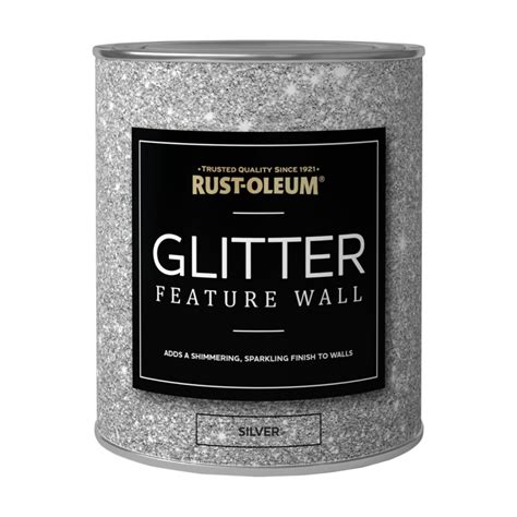 Rust Oleum Feature Wall Glitter Silver 1l Homebase