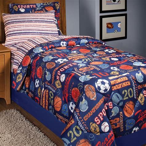 Traditional kids twin bedding sets consist of a comforter, pillow case, fitted sheet and flat sheet; 17 Best images about Sports Bedding For Boys on Pinterest ...