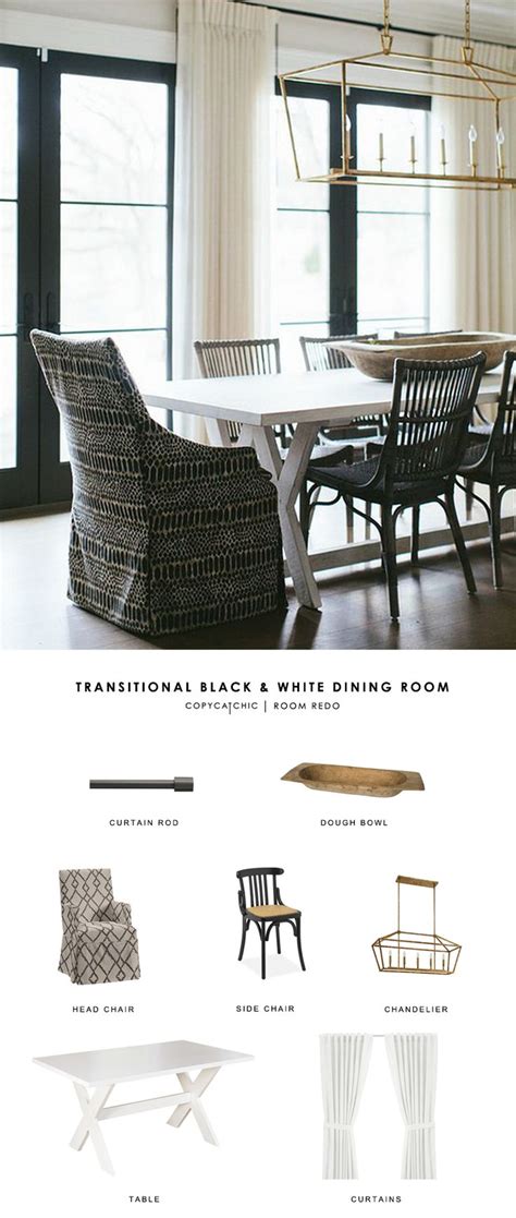 Copy Cat Chic Room Redo Transitional Black And White Dining Room