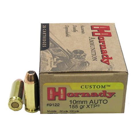 Hornady Custom Handgun 10mm Auto 155 Grain Xtp Centerfire Pistol Ammunition Ammunition Store