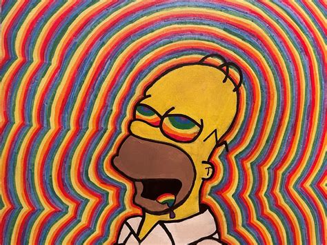 Trippy Homer Simpson Pintura Etsy España
