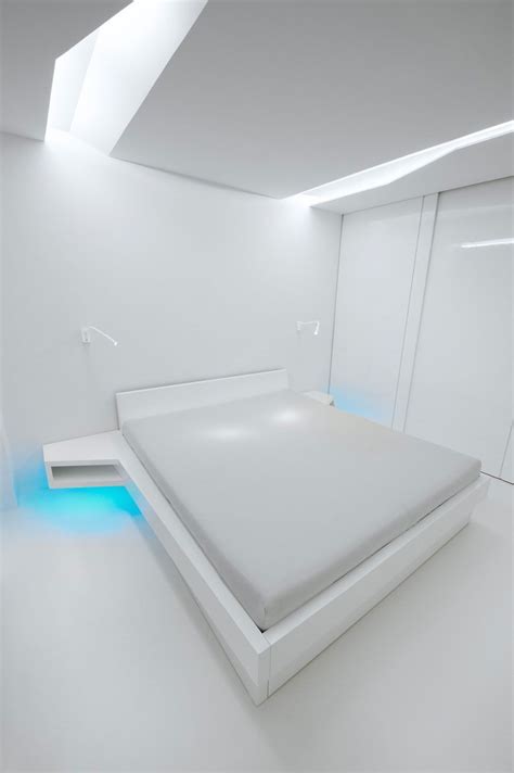 White Apartment By Next Level Studio Bedrooms Futuristic Interior